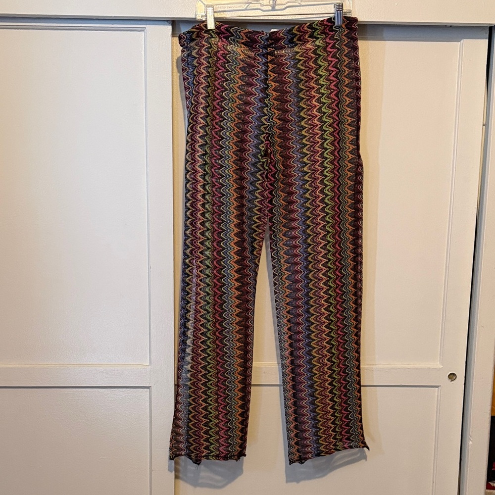 BECCA Colorful Knit Pattern cover up pants - Picture 7 of 7